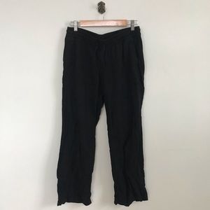 Small Black Linen Old Navy Drawstring Pants Womens